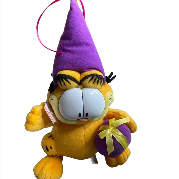 Vintage, Large, Paws, Garfield, With Party Hat, Present, Plush, - Picture 1 of 4